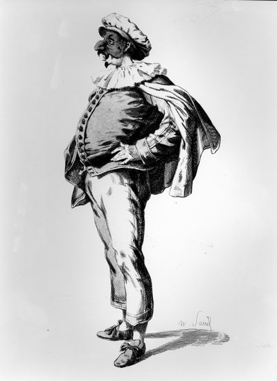 Polichinelle, Depicted in the Stage Costume of 1685 by Maurice Sand